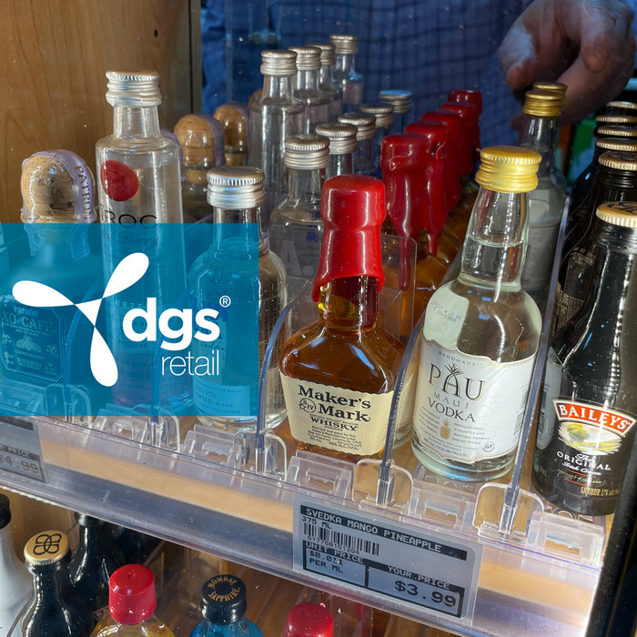 Commercial Miniature Liquor Bottle Lighted Display Case DGS Retail