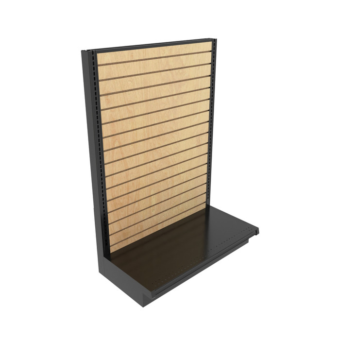 Lozier slatwall gondola shelving unit for retail wall displays
