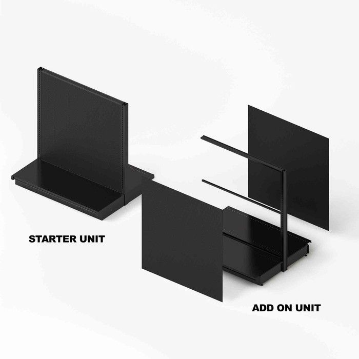 84" Black Lozier Wall Gondola Shelving DGS Retail