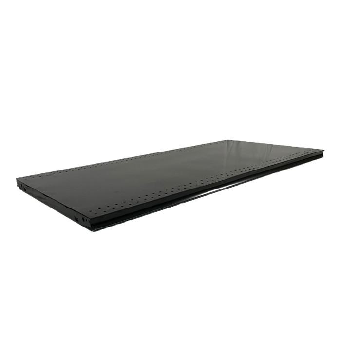 Black gondola shelving base deck parts from Lozier catalog on sale