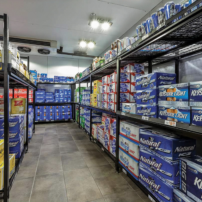 Gravity Feed Shelf Rack For Beer Caves & Walk-In Coolers