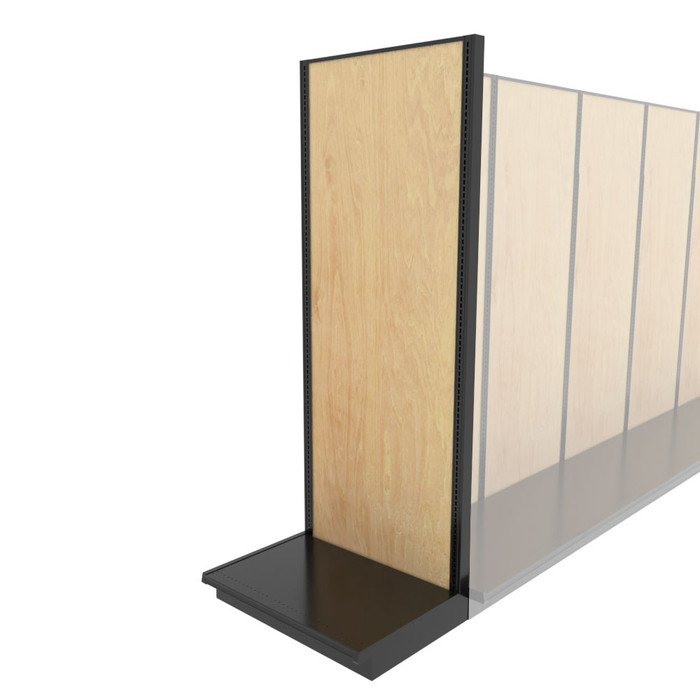 Lozier Shelving End Cap Display, Black and Wood 36W 96H 25D