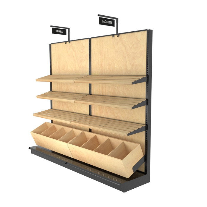 Bakery Display Bread Rack With 8 Wooden Shelves DGS Retail