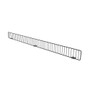 black wire shelf divider front fence used on gondola shelving at retail stores