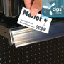 Snap in info data shelf strip label holder clear that's 48 inches wide made by DGS Retail