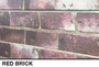 red brick dimensional slatwall wall display