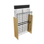 commercial wine rack with wooden sides used in liquor stores and c-stores