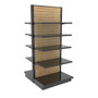 commercial heavy duty wood slatwall gondola retail wall display for stores, showrooms and sales floors