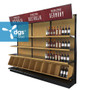 Wooden Gondola Shelving Wall Unit With 15 Shelves & Bins, 9ft W 84H
