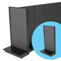 Black retail end cap display lozier madix shelving unit attached to store aisle