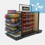 Wood Pegboard Gondola Store Shelving Island Display for Convenience Stores, 8ft W 54H