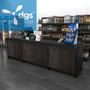 Wood Lozier Cash Wrap Counter with 9 Shelves 10FT 36H 22D