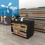 retail store double-sided checkout counter starter section with adjustable shelves shown in c-stores gas station environment