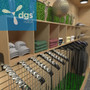 ClubExhibit Elite™ Golf Club Slatwall Display for 32 Clubs with 4 Wood Bins