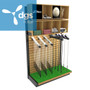 ClubExhibit Elite™ Golf Club Slatwall Display for 32 Clubs with 8 Wood Bins