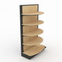 wood gondola store shelving for bread displays and pastry display cases