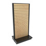 Lozier Gondola Island Display Starter, Black and Wood Slatwall 36W 78H 13D