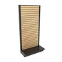 Lozier Gondola Wall Display Starter, Black and Wood Slatwall 36W 78H 16D