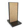 Lozier Gondola Island Display Starter, Black and Wood Slatwall 36W 78H 25D