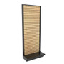 Lozier Gondola Wall Display Starter, Black and Wood Slatwall 36W 96H 16D