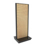 Lozier Gondola Island Display Starter, Black and Wood Slatwall 36W 96H 16D