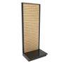 Lozier Gondola Wall Display Starter, Black and Wood Slatwall 36W 96H 25D