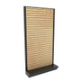 Lozier Gondola Wall Display Starter, Black and Wood Slatwall 48W 96H 13D