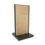 Lozier Gondola Island Display Starter, Black and Wood Slatwall 48W 96H 25D