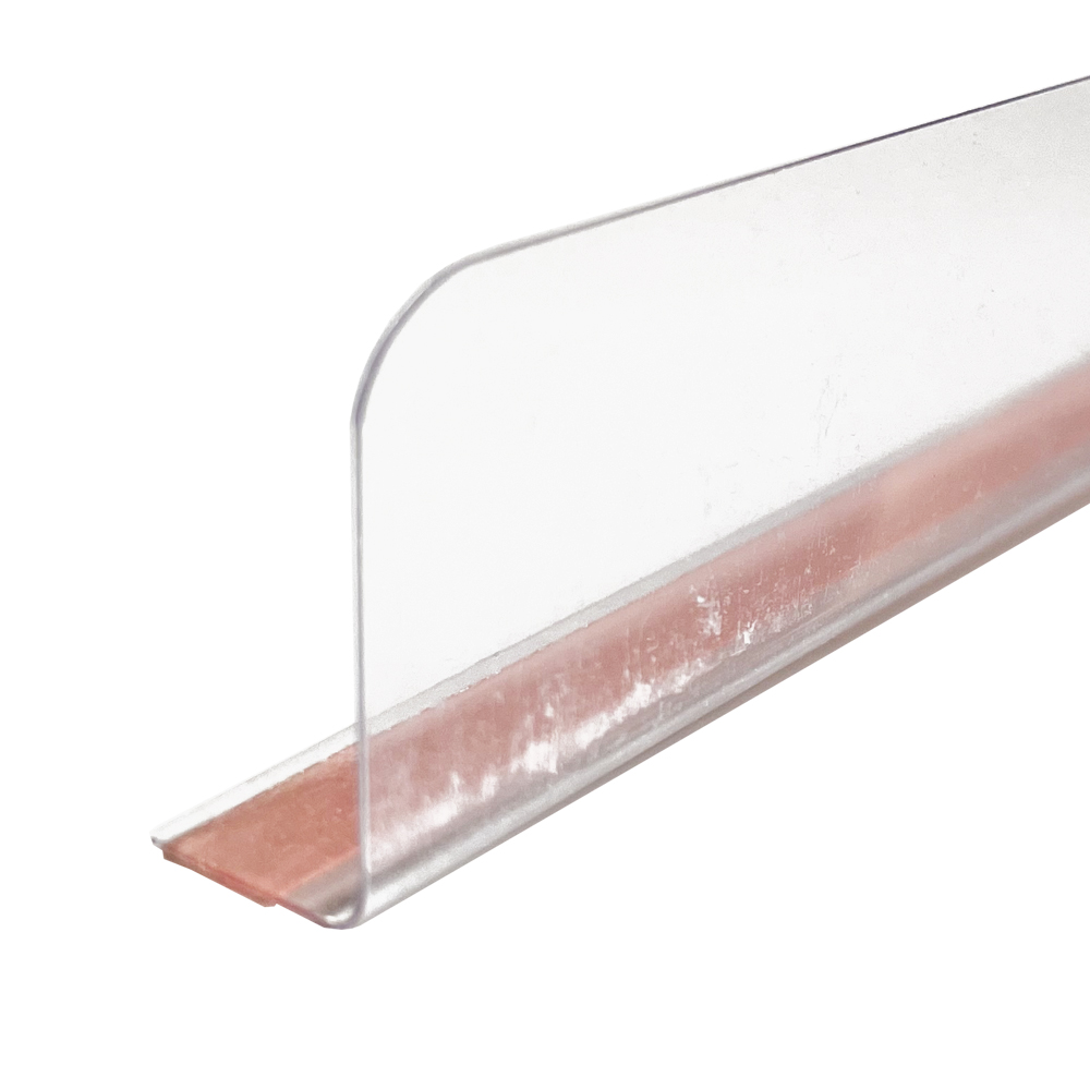 18 L Clear Self Adhesive Plastic Shelf Divider - Store Fixtures Direct