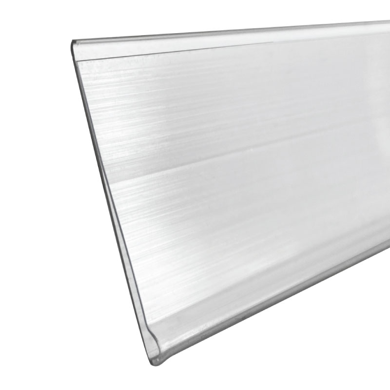ClearGrip™ White Plastic Self Adhesive Shelf Label Holders - 1 1/4H x 47  7/8L