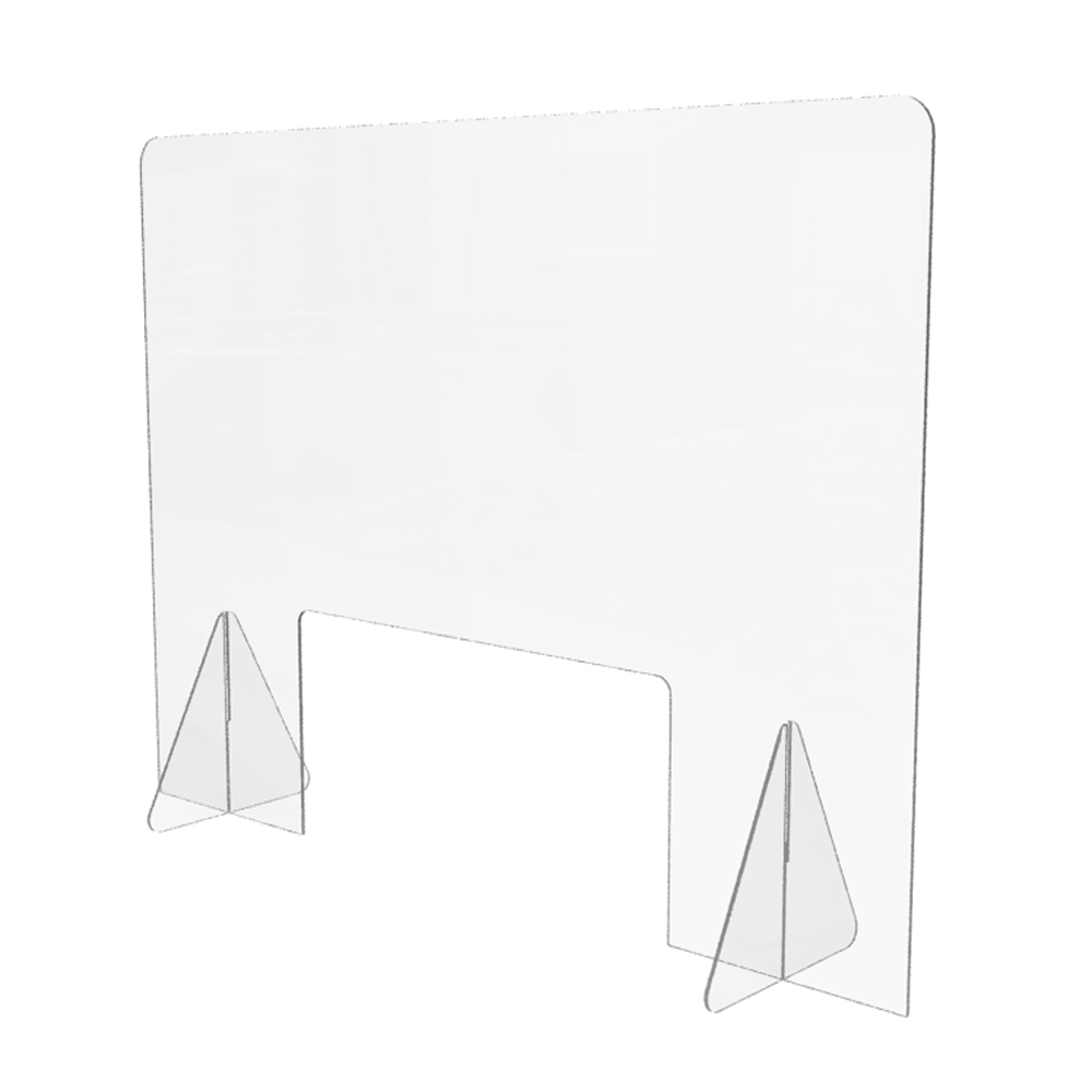 Counter shield clear plexiglass reception desk barrier system physical  protection barrier 32 inches high
