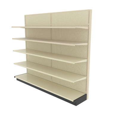 Lozier Gondola Shelving Wall Display With 10 Shelves, 8FT wide 84H 19D