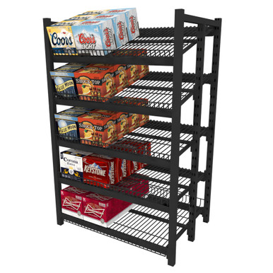DS The Display Store Retail Display Rack, 12 Clips & 8 Removable Peg Hooks, Matte Black Countertop Snack Organizer for Retail Store Supplies, Candy