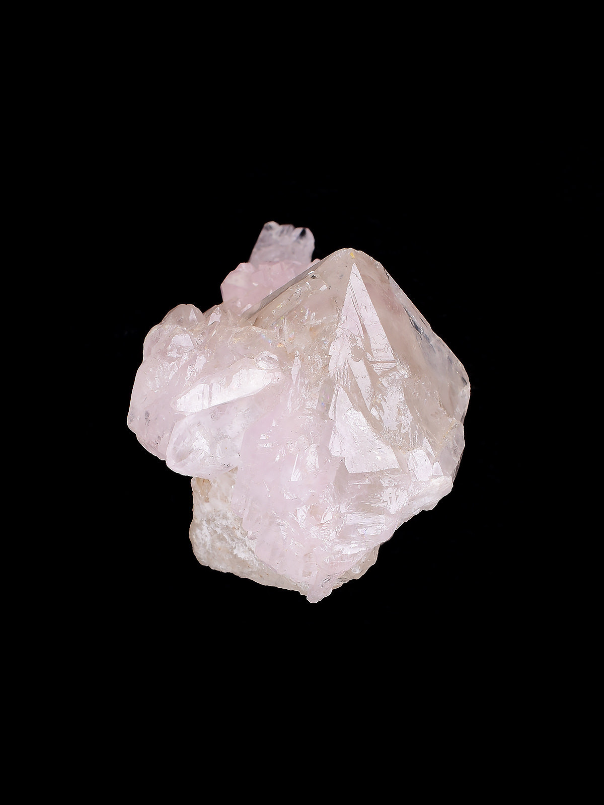 Rose Quartz Elestial on Quartz - 41-CHRIS-12 - Exquisite Crystals