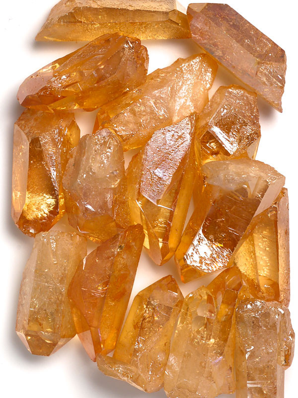 Medium Tangerine Sun Aura Quartz Point Exquisite Crystals