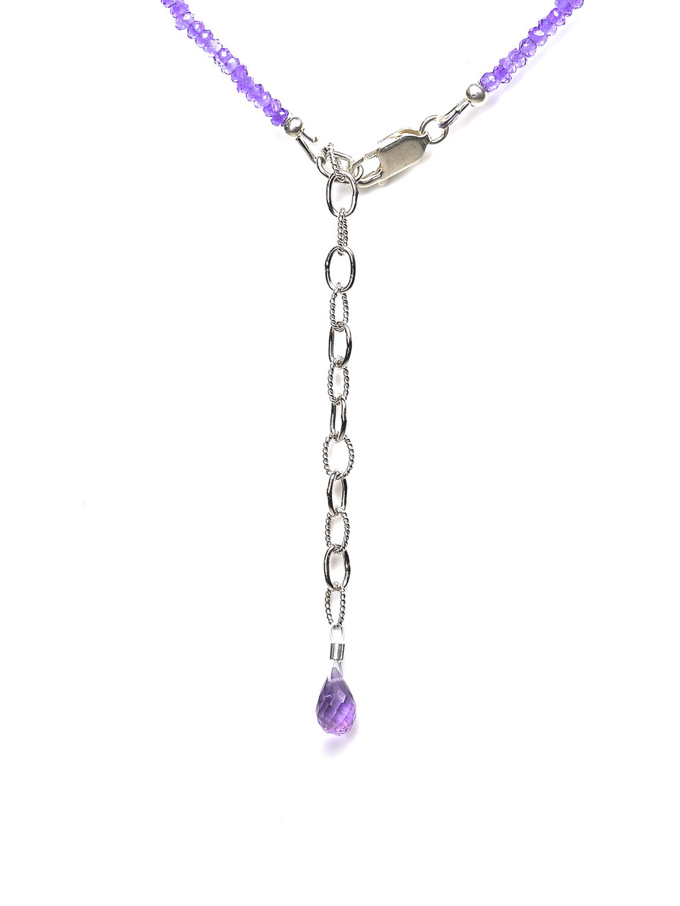 Amethyst Rondelle Necklace - Exquisite Crystals