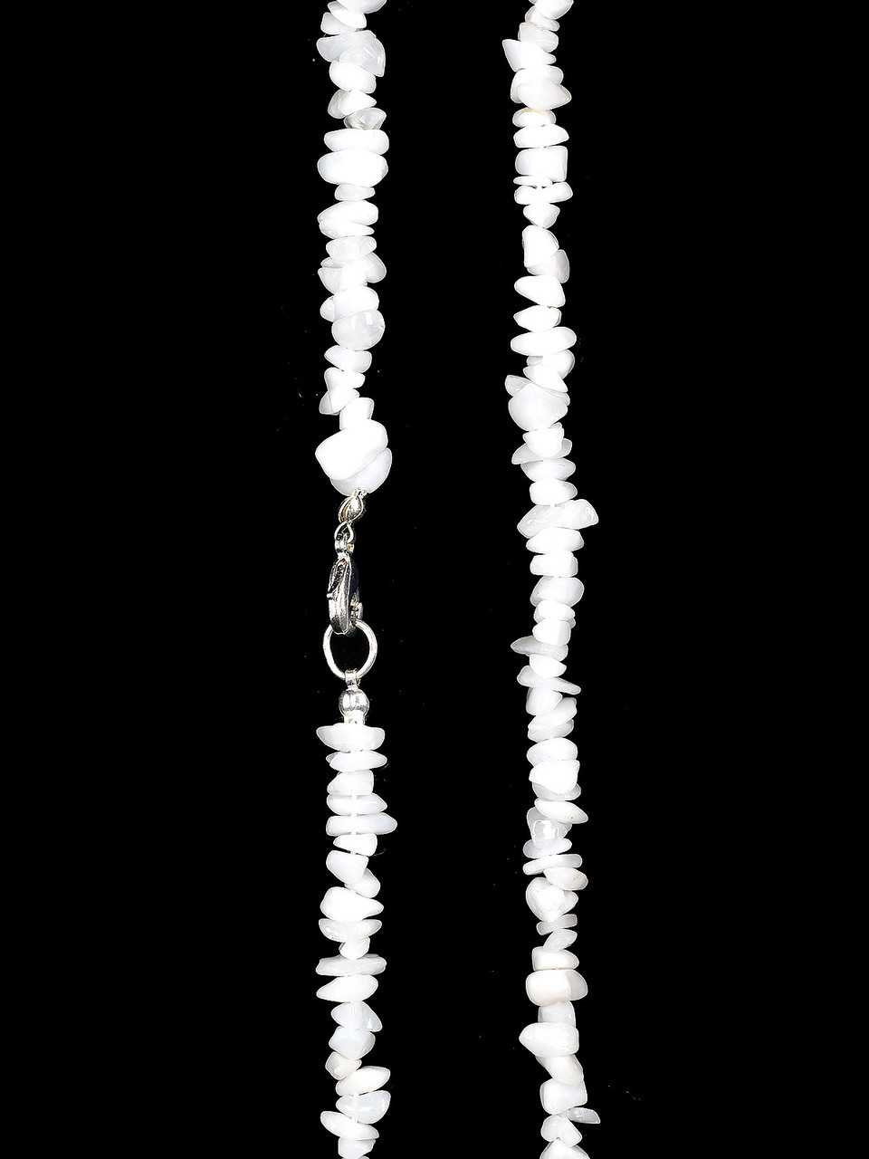 Clear Quartz Crystal Chip Necklace 18" With Baby Selenite Heart - Charged Amplifier 8 thumbnail image