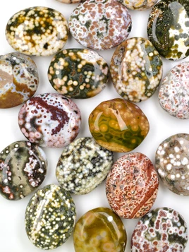 Orbicular Jasper Flat Tumbled Stones