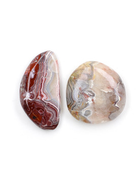 Crazy Lace Agate Pocket Stone Pair