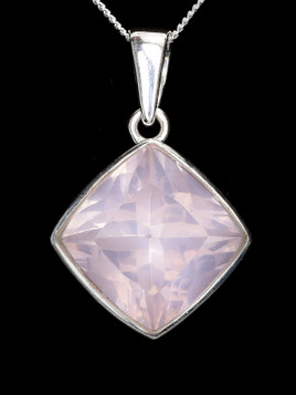 Rose Quartz Faceted Pendant