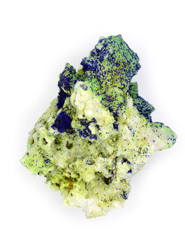 Quartz with Conichalcite and Azurite