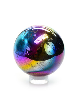 Flame Rainbow Aura Quartz Sphere