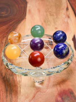 Mini Sphere Chakra Set on Star of David Base