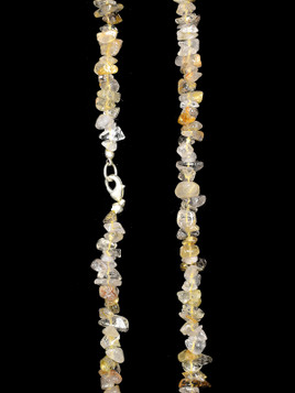 Golden Rutile in Quartz Chip Necklace