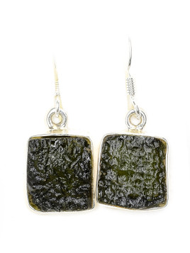 Natural Moldavite Earrings