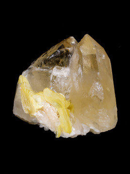 Golden Muscovite Mica on Citrine