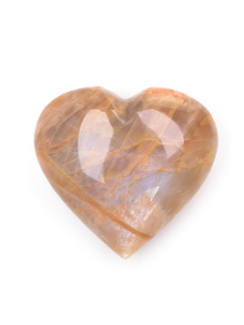 Peach Moonstone Heart