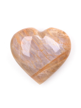 Peach Moonstone Heart