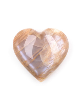 Peach Moonstone Heart