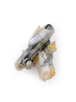 Blue Tourmaline in Quartz Mini Cluster